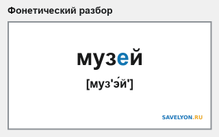 Фонетический разбор слова «музей»