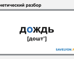 Фонетический разбор «дождь»