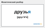 Фонетический разбор слова «друзья»