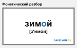 Фонетический разбор «зимой»