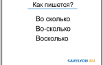 Как писать «во сколько»