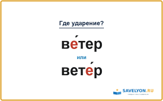 «ВЕ́тер» или «ветЕ́р» — куда падает ударение?