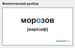 Фонетический разбор слова «морозов»