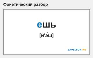 Фонетический разбор слова «ешь»