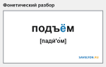 Фонетический разбор слова «подъём»