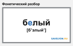 Фонетический разбор «белый»